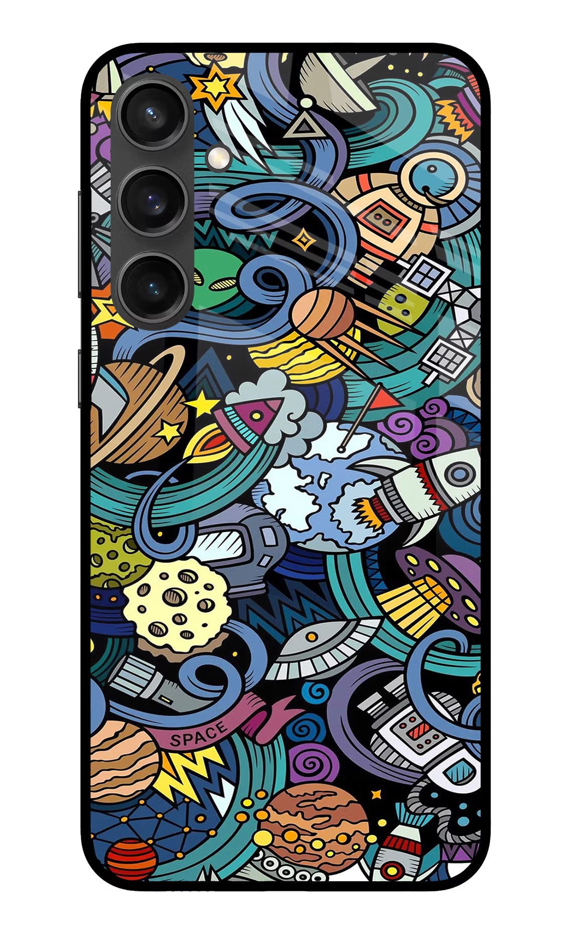 Space Abstract Samsung S23 FE 5G Glass Case Back Cover by Casekaro