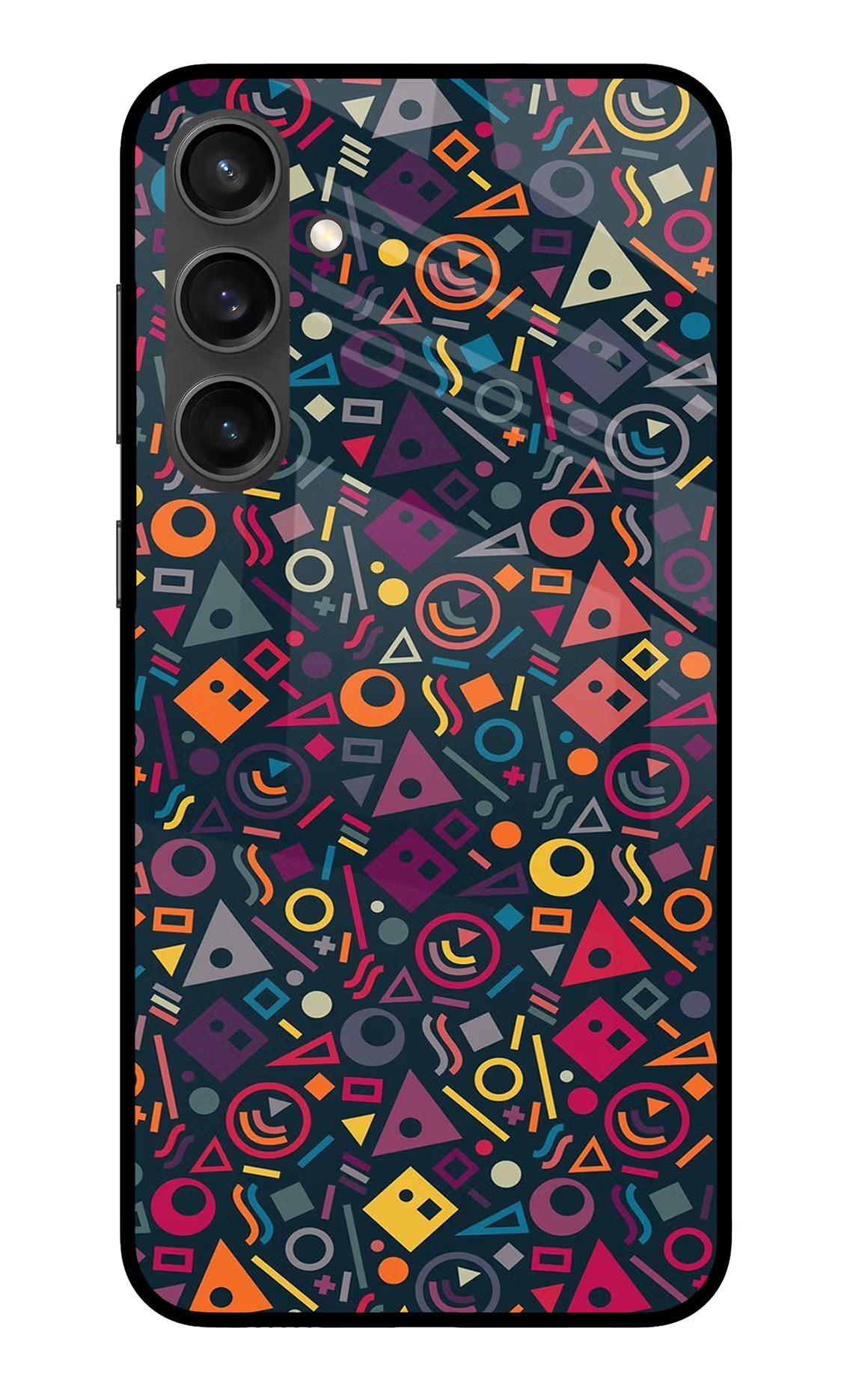 Geometric Abstract Samsung S23 FE 5G Glass Case Back Cover by Casekaro