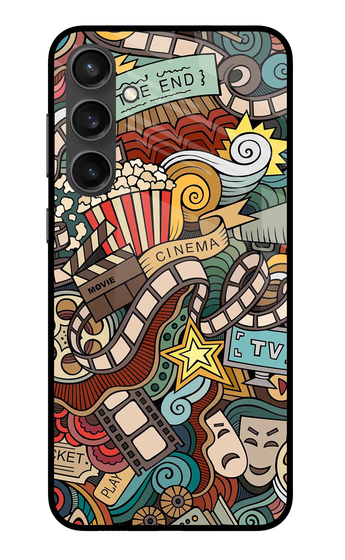 Cinema Abstract Samsung S23 FE 5G Glass Case Back Cover by Casekaro