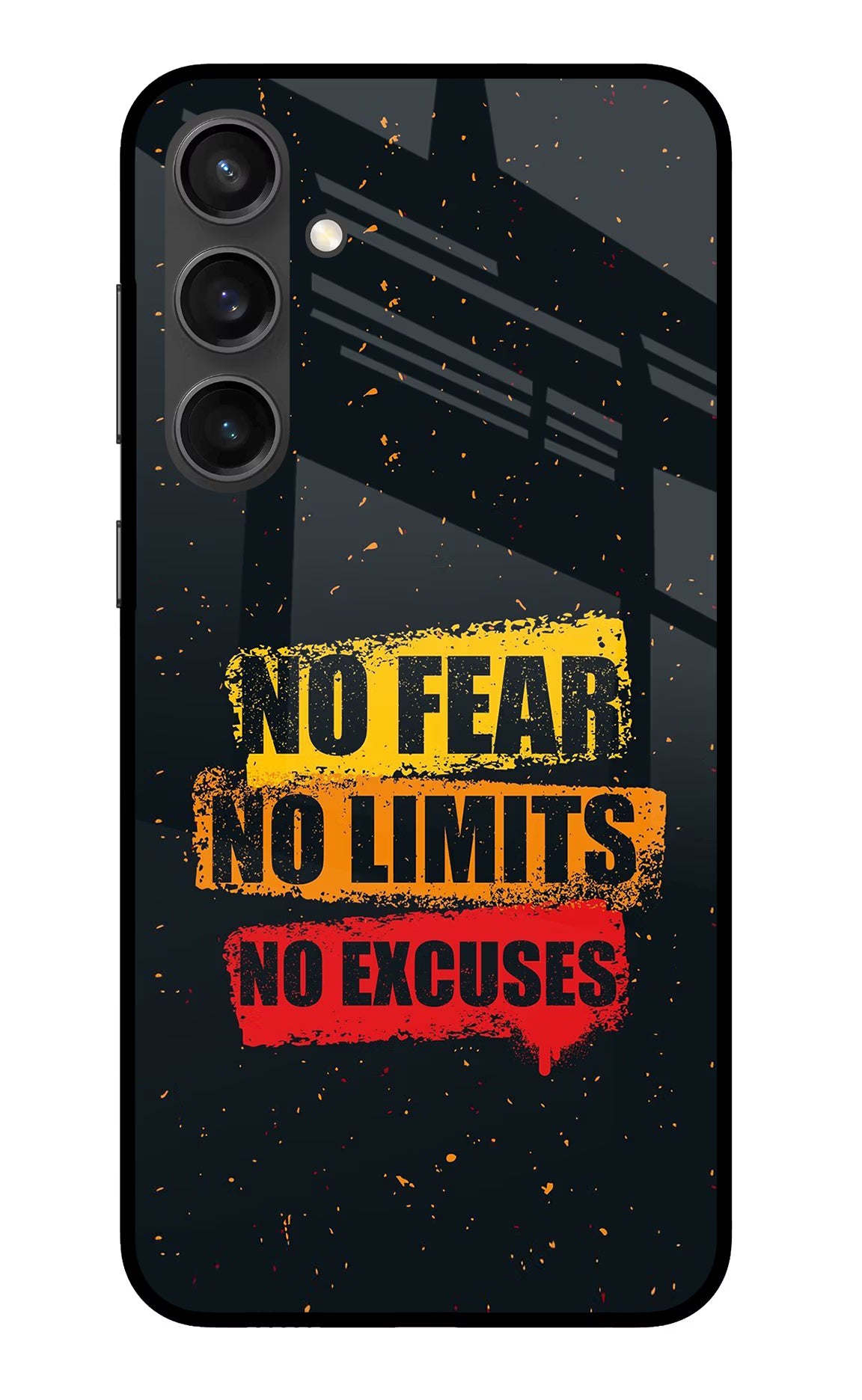 No Fear No Limits No Excuse Samsung S23 FE 5G Glass Case Back Cover by Casekaro
