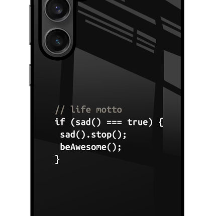 Life Motto Code Samsung S23 FE 5G Glass Case