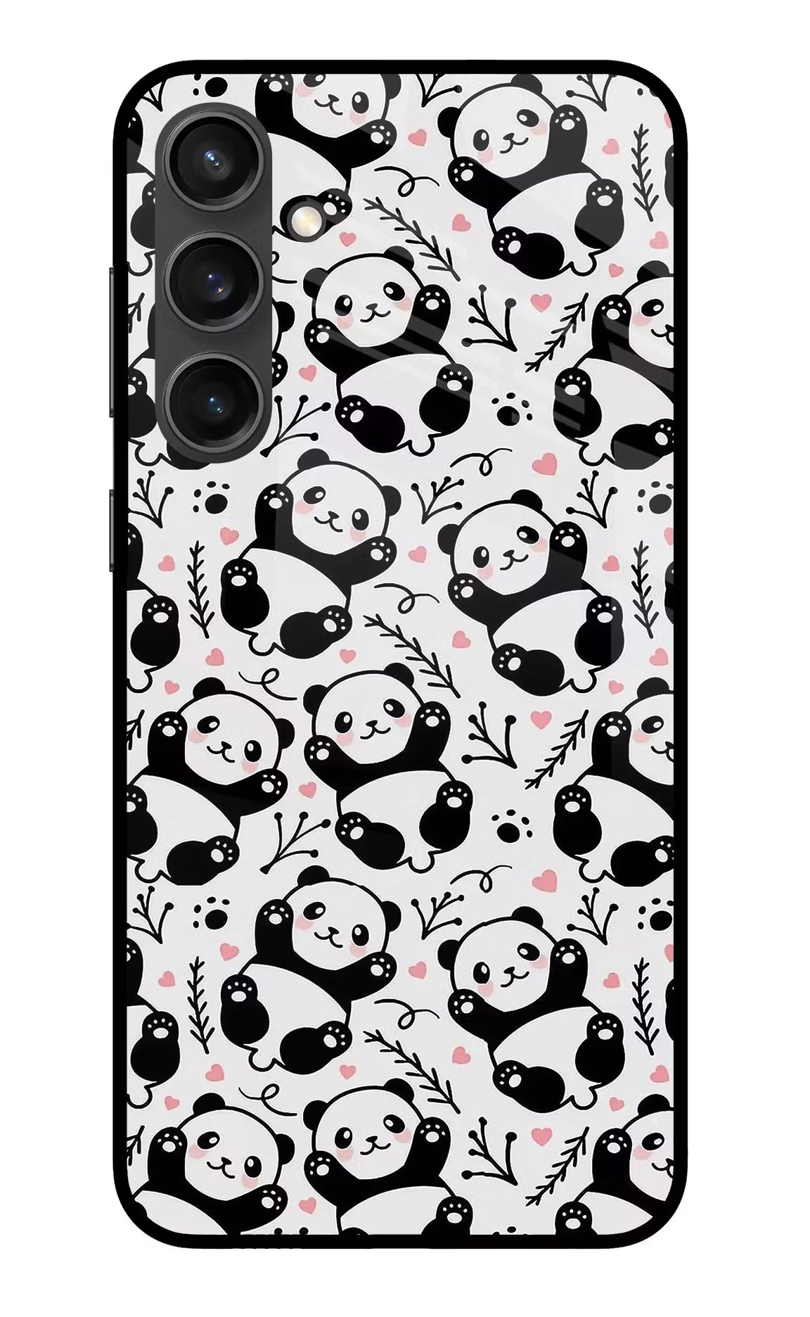 Cute Panda Samsung S23 FE 5G Glass Case Back Cover by Casekaro