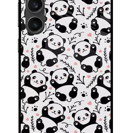 Cute Panda Samsung S23 FE 5G Glass Case Back Cover by Casekaro