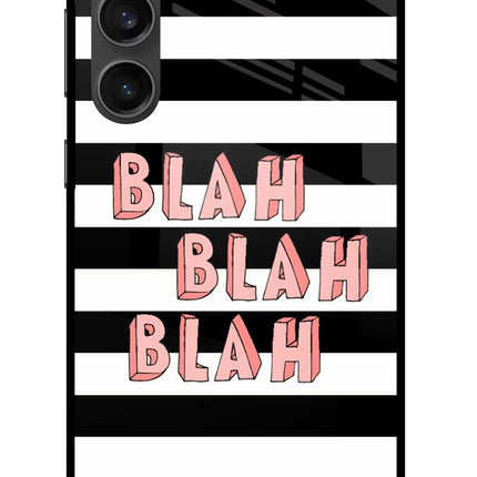 Blah Blah Blah Samsung S23 FE 5G Glass Case Back Cover by Casekaro
