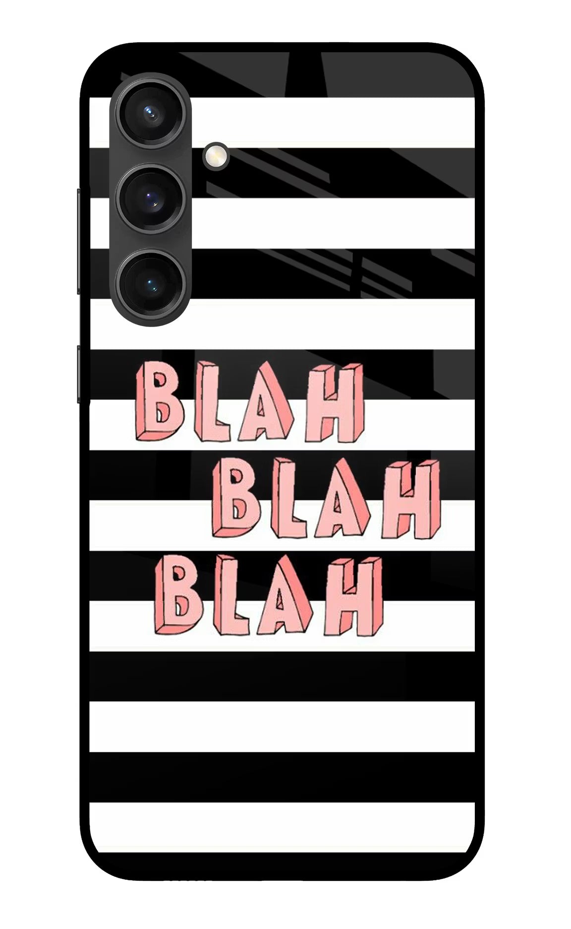 Blah Blah Blah Samsung S23 FE 5G Glass Case Back Cover by Casekaro