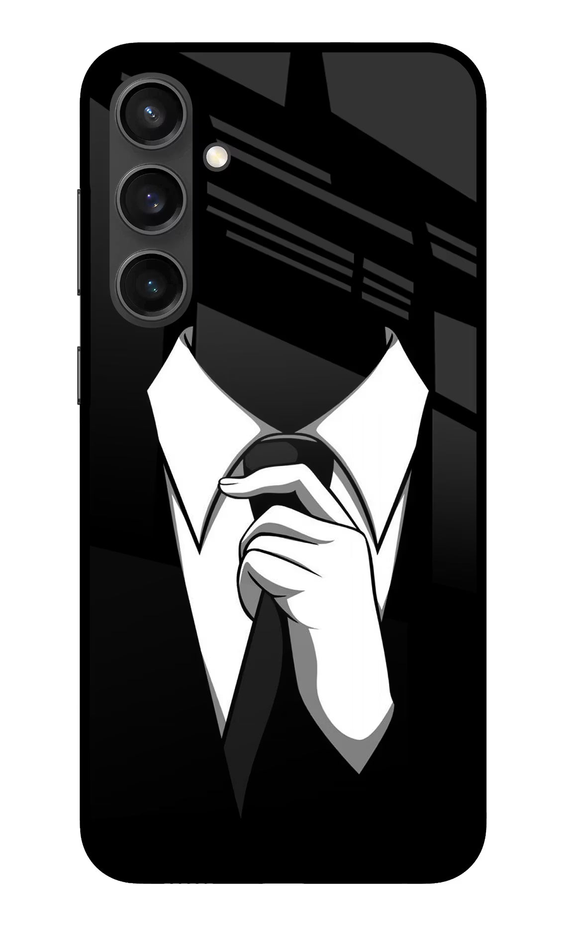 Black Tie Samsung S23 FE 5G Glass Case Back Cover by Casekaro