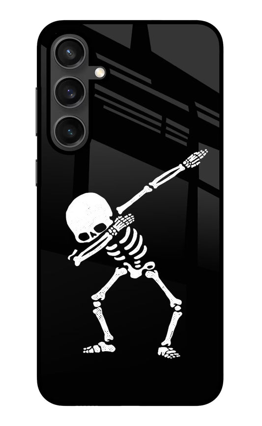 Dabbing Skeleton Art Samsung S23 FE 5G Glass Case