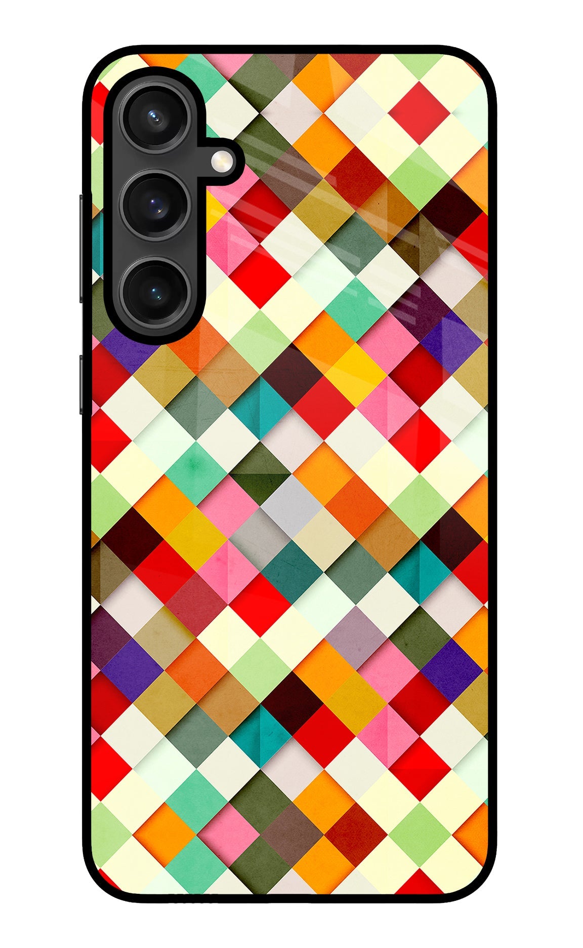 Geometric Abstract Colorful Samsung S23 FE 5G Glass Case