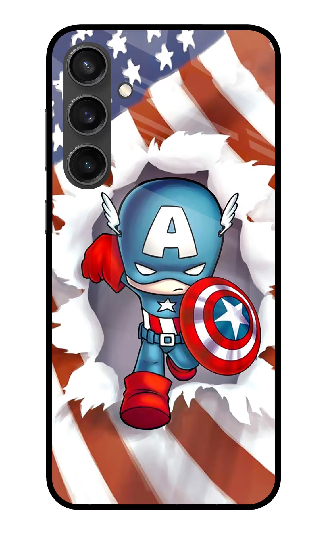 Captain America Samsung S23 FE 5G Glass Case Back Cover by Casekaro