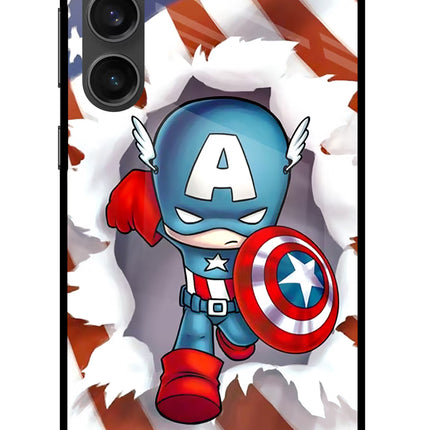 Captain America Samsung S23 FE 5G Glass Case Back Cover by Casekaro