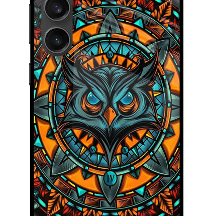 Angry Owl Art Samsung S23 FE 5G Glass Case Back Cover by Casekaro