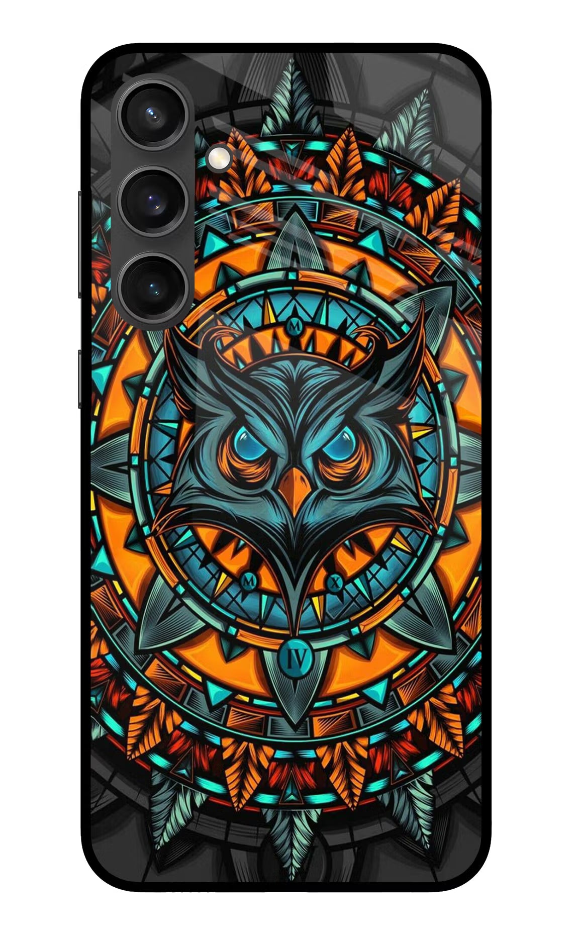 Angry Owl Art Samsung S23 FE 5G Glass Case Back Cover by Casekaro