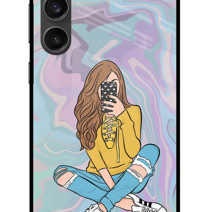 Selfie Girl Samsung S23 FE 5G Glass Case Back Cover by Casekaro