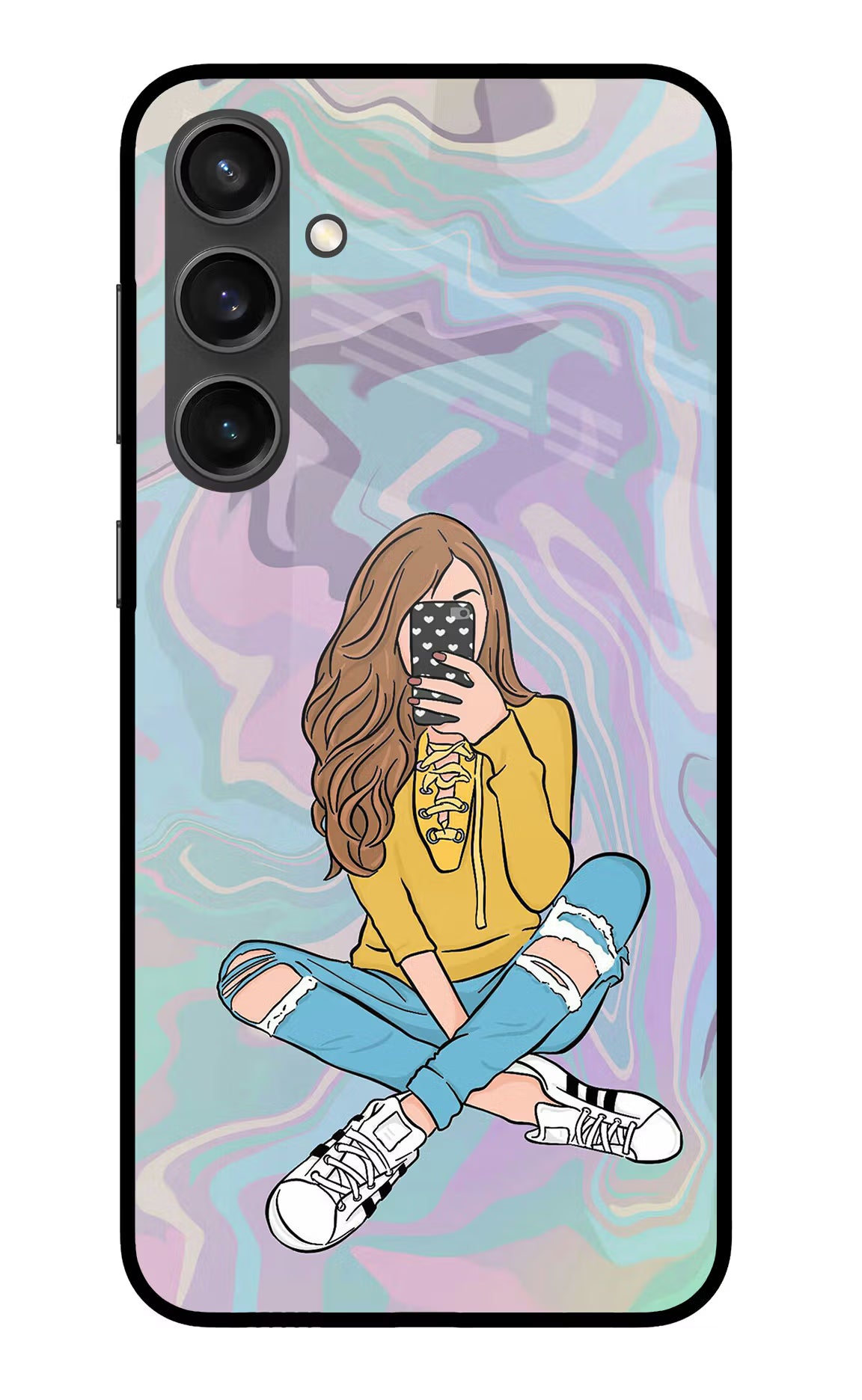Selfie Girl Samsung S23 FE 5G Glass Case Back Cover by Casekaro