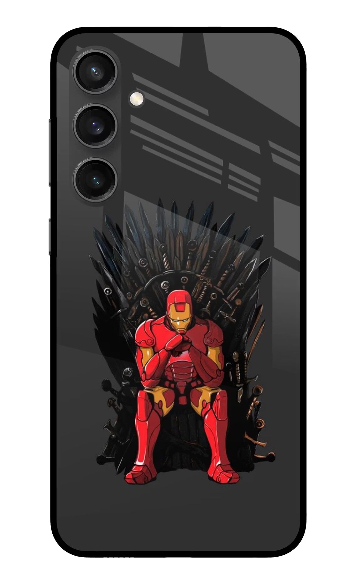 Ironman Throne Samsung S23 FE 5G Glass Case Back Cover by Casekaro