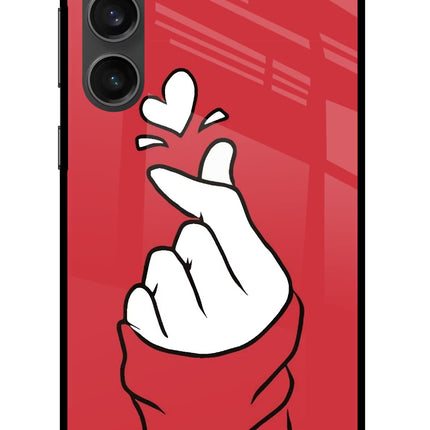 Korean Love Sign Samsung S23 FE 5G Glass Case Back Cover by Casekaro