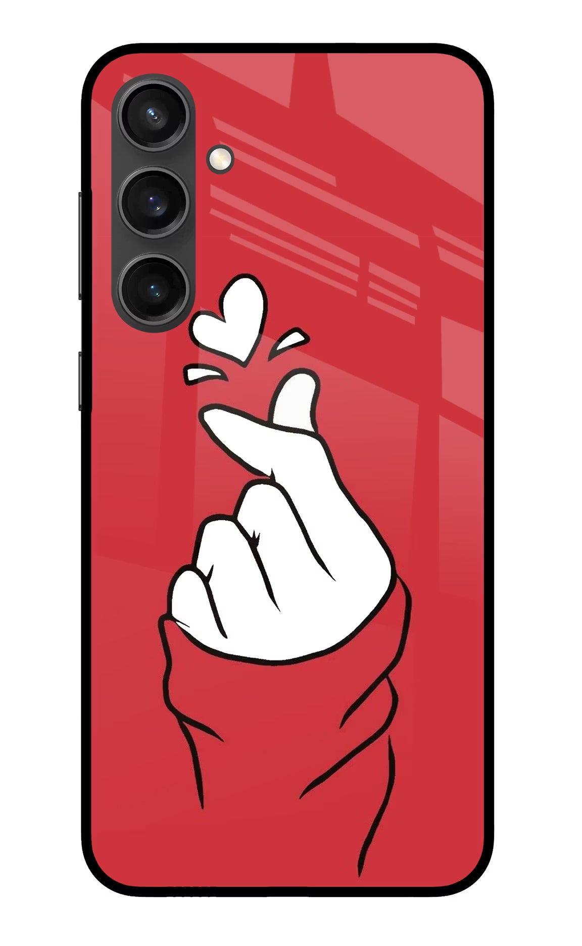Korean Love Sign Samsung S23 FE 5G Glass Case Back Cover by Casekaro