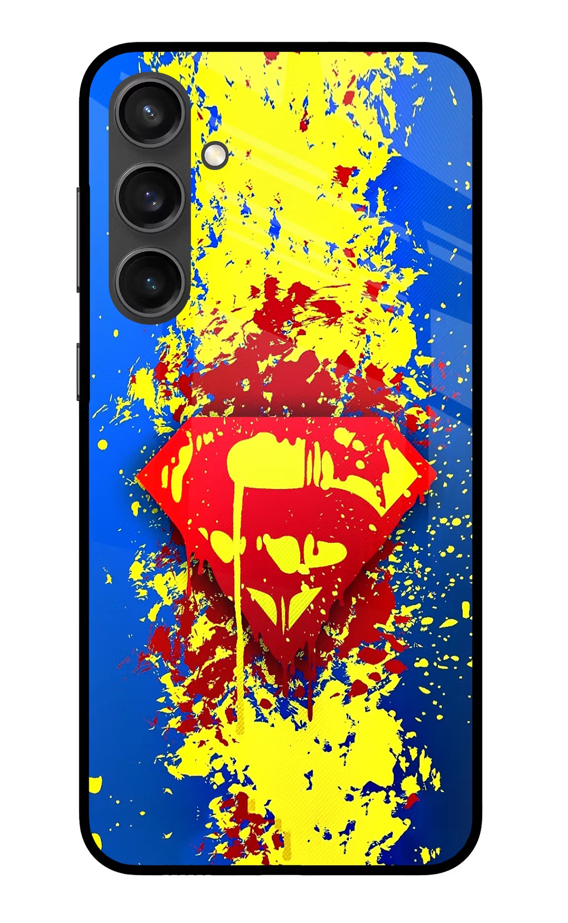 Superman logo Samsung S23 FE 5G Glass Case Back Cover by Casekaro