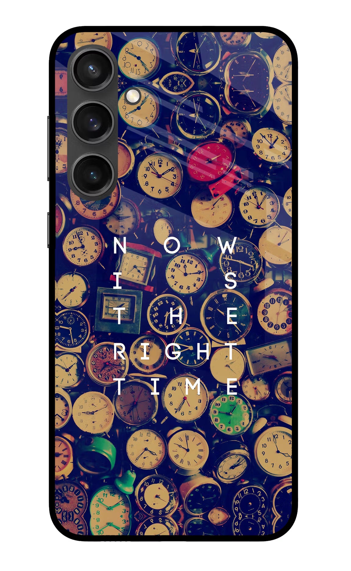 Now is the Right Time Quote Samsung S23 FE 5G Glass Case Back Cover by Casekaro