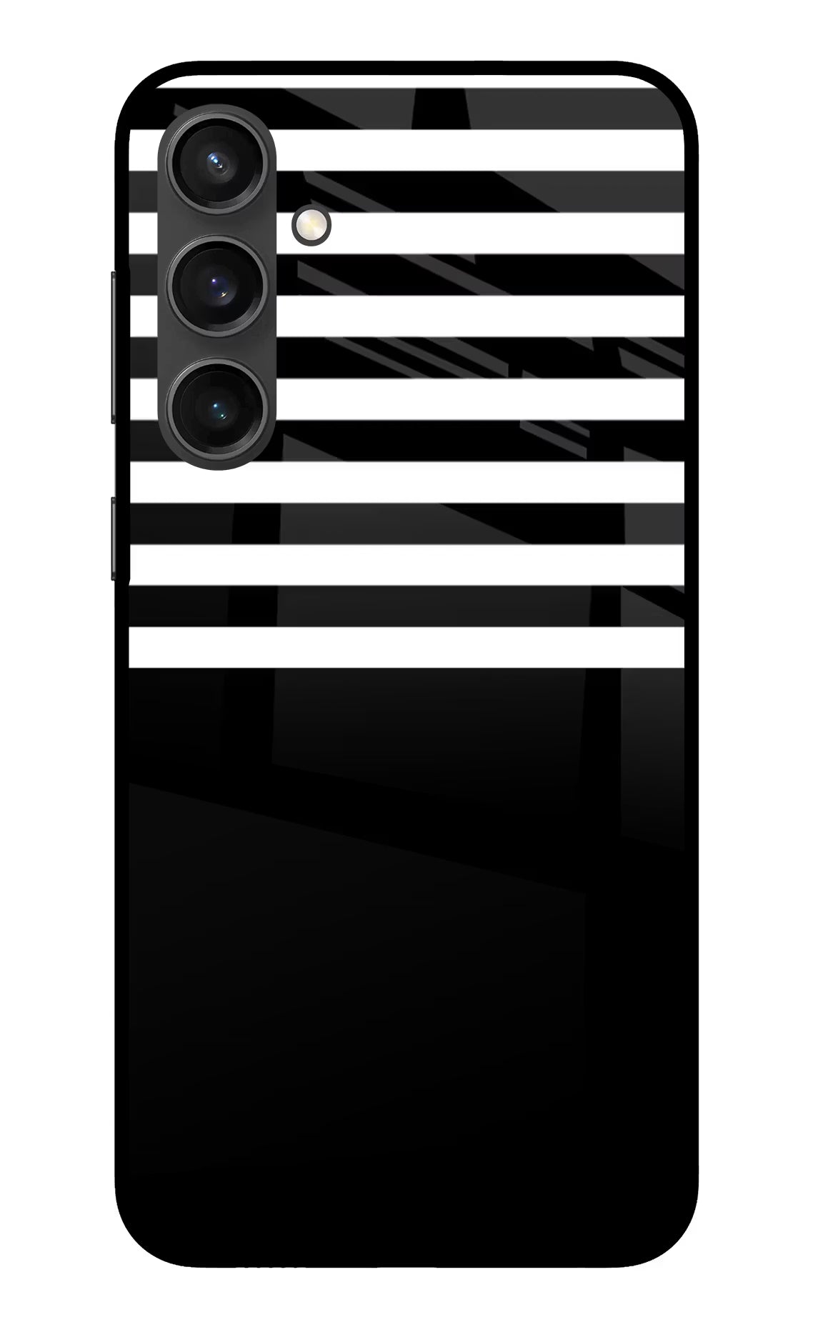 Black and White Print Samsung S23 FE 5G Glass Case Back Cover by Casekaro