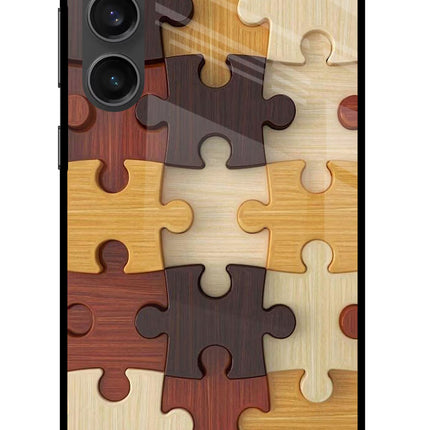 Wooden Puzzle Samsung S23 FE 5G Glass Case Back Cover by Casekaro