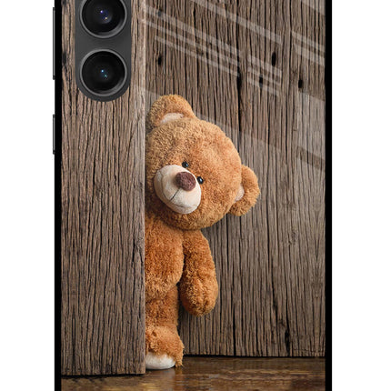 Teddy Wooden Samsung S23 FE 5G Glass Case Back Cover by Casekaro