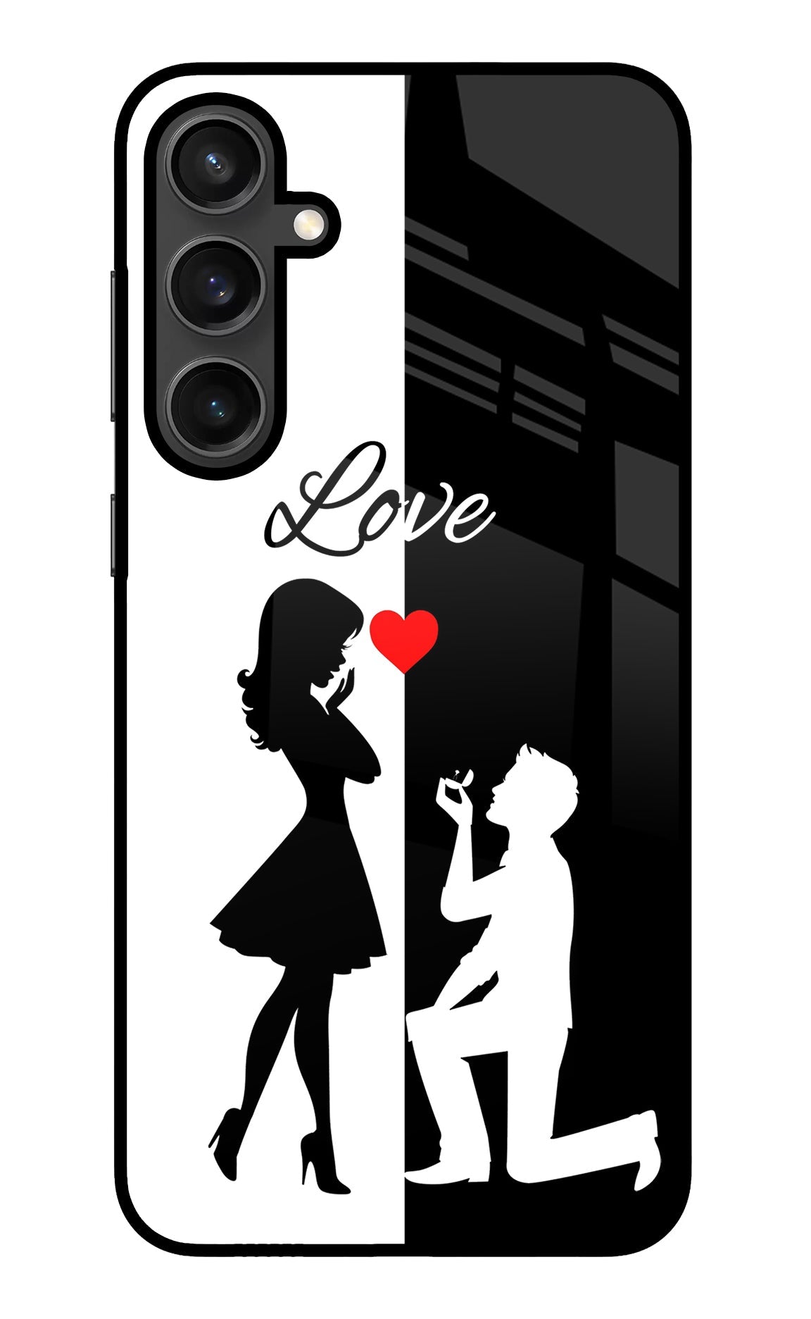 Love Propose Black And White Samsung S23 FE 5G Back Cover