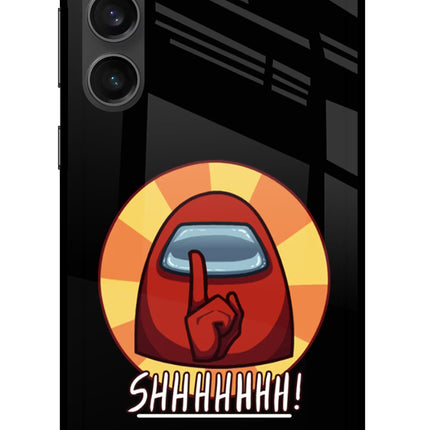 Among Us Shhh! Samsung S23 FE 5G Glass Case Back Cover by Casekaro