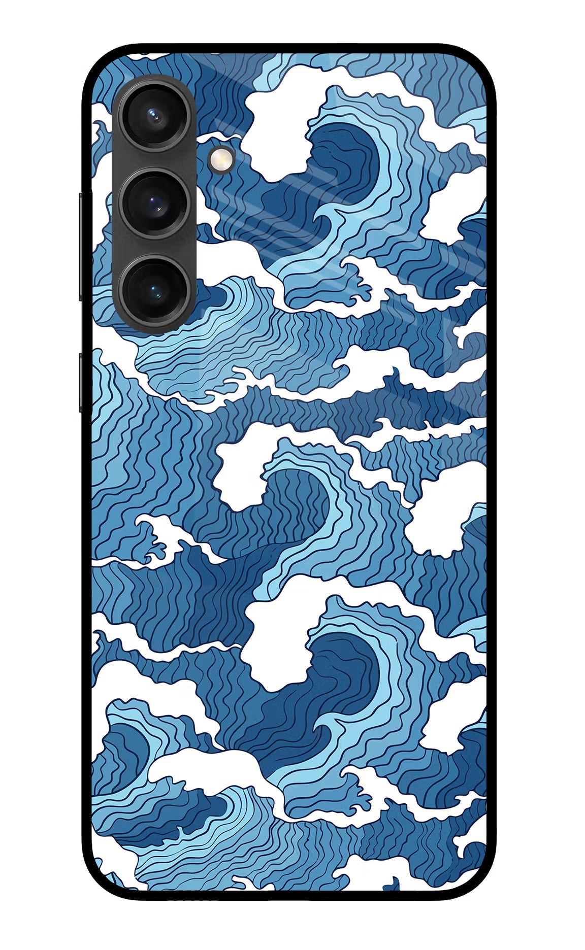 Blue Waves Samsung S23 FE 5G Glass Case Back Cover by Casekaro