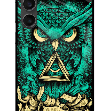 Green Owl Samsung S23 FE 5G Glass Case Back Cover by Casekaro