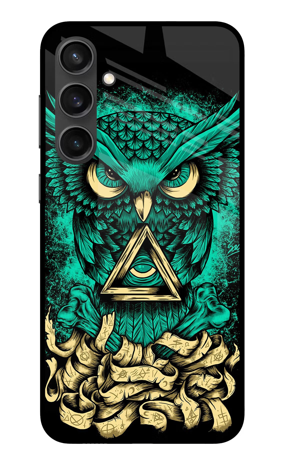 Green Owl Samsung S23 FE 5G Glass Case Back Cover by Casekaro