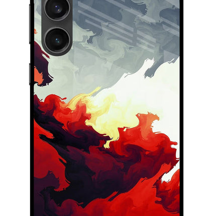 Fire Cloud Samsung S23 FE 5G Glass Case Back Cover by Casekaro