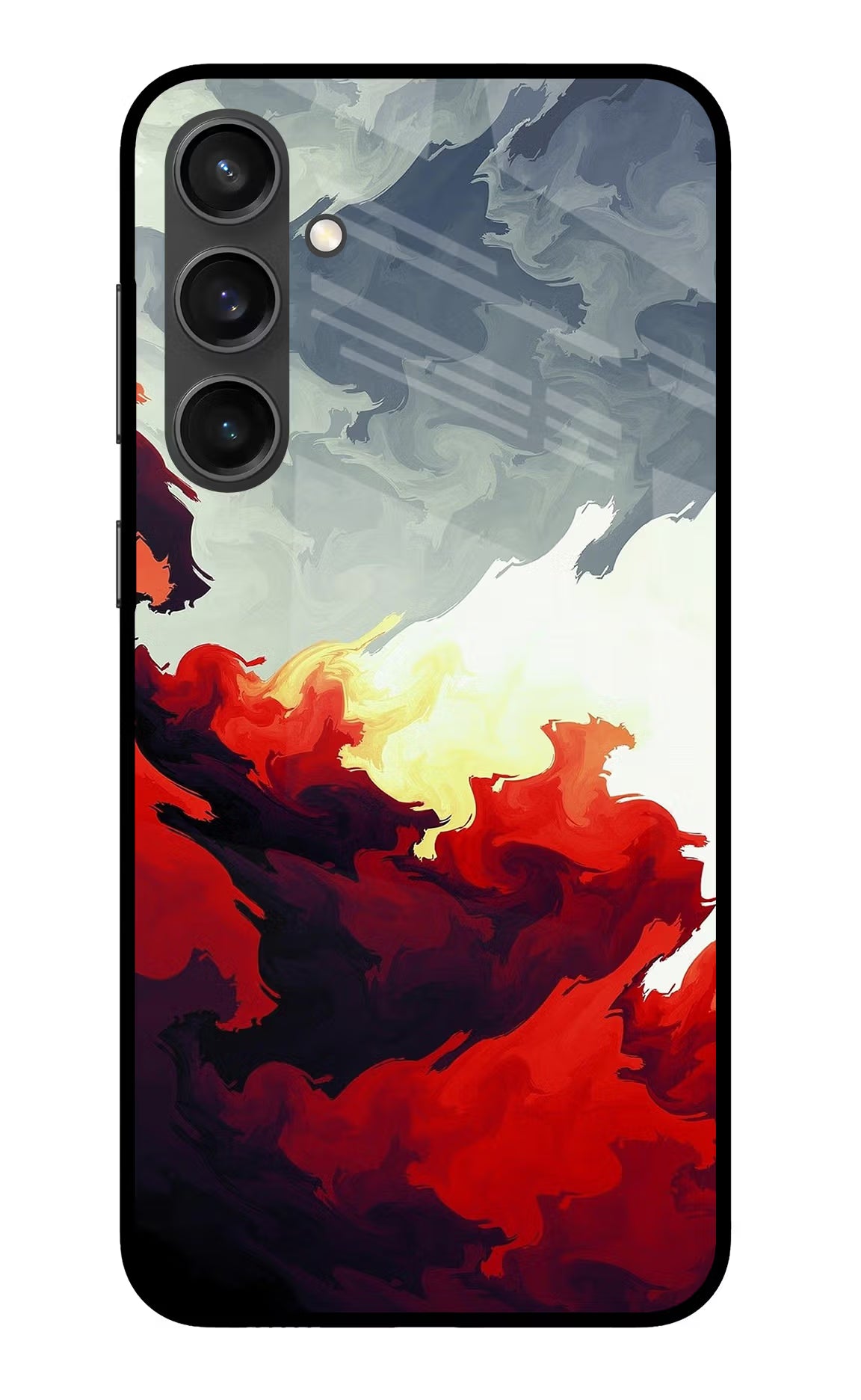 Fire Cloud Samsung S23 FE 5G Glass Case Back Cover by Casekaro