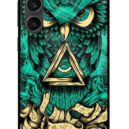 Green Owl Samsung S23 FE 5G Glass Case Back Cover by Casekaro