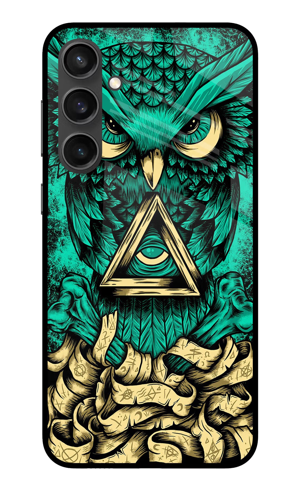 Green Owl Samsung S23 FE 5G Glass Case Back Cover by Casekaro