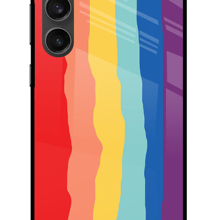 Rainbow Samsung S23 FE 5G Glass Case Back Cover by Casekaro