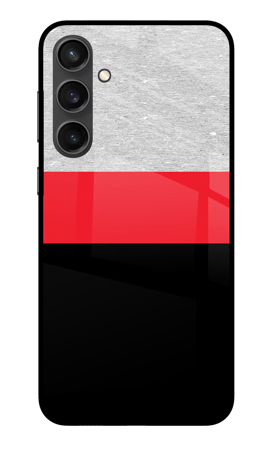 Tri Color Pattern Samsung S23 FE 5G Glass Case Back Cover by Casekaro
