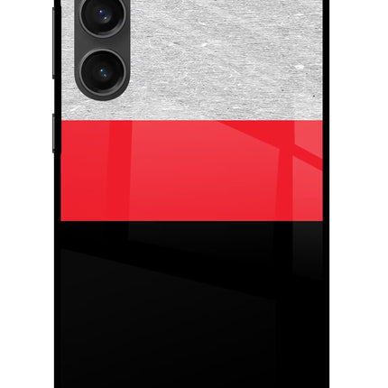 Tri Color Pattern Samsung S23 FE 5G Glass Case Back Cover by Casekaro