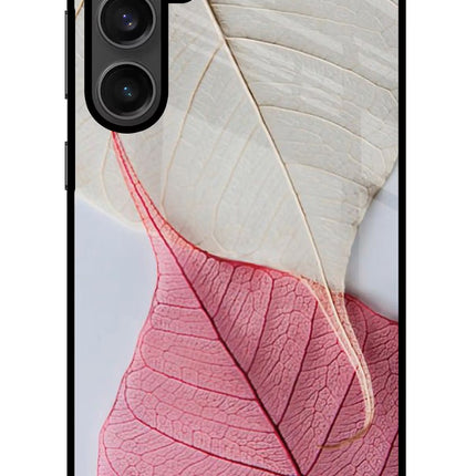 White Pink Leaf Samsung S23 FE 5G Glass Case