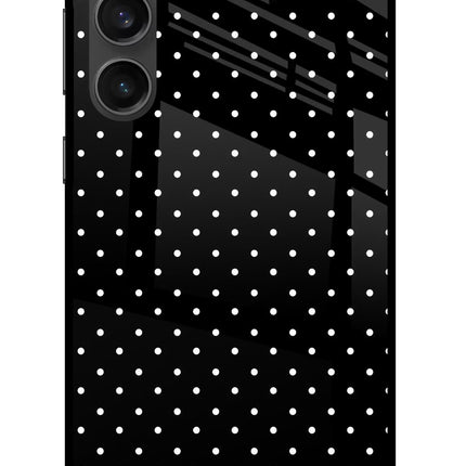 White Dots Samsung S23 FE 5G Glass Case Back Cover by Casekaro