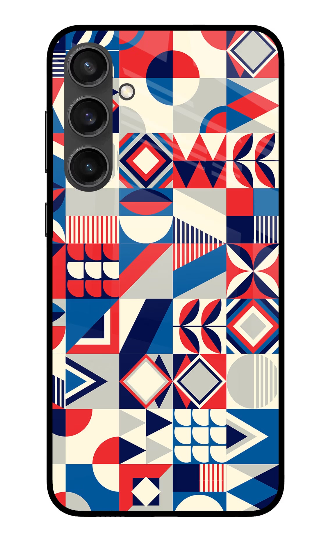 Colorful Pattern Samsung S23 FE 5G Glass Case Back Cover by Casekaro