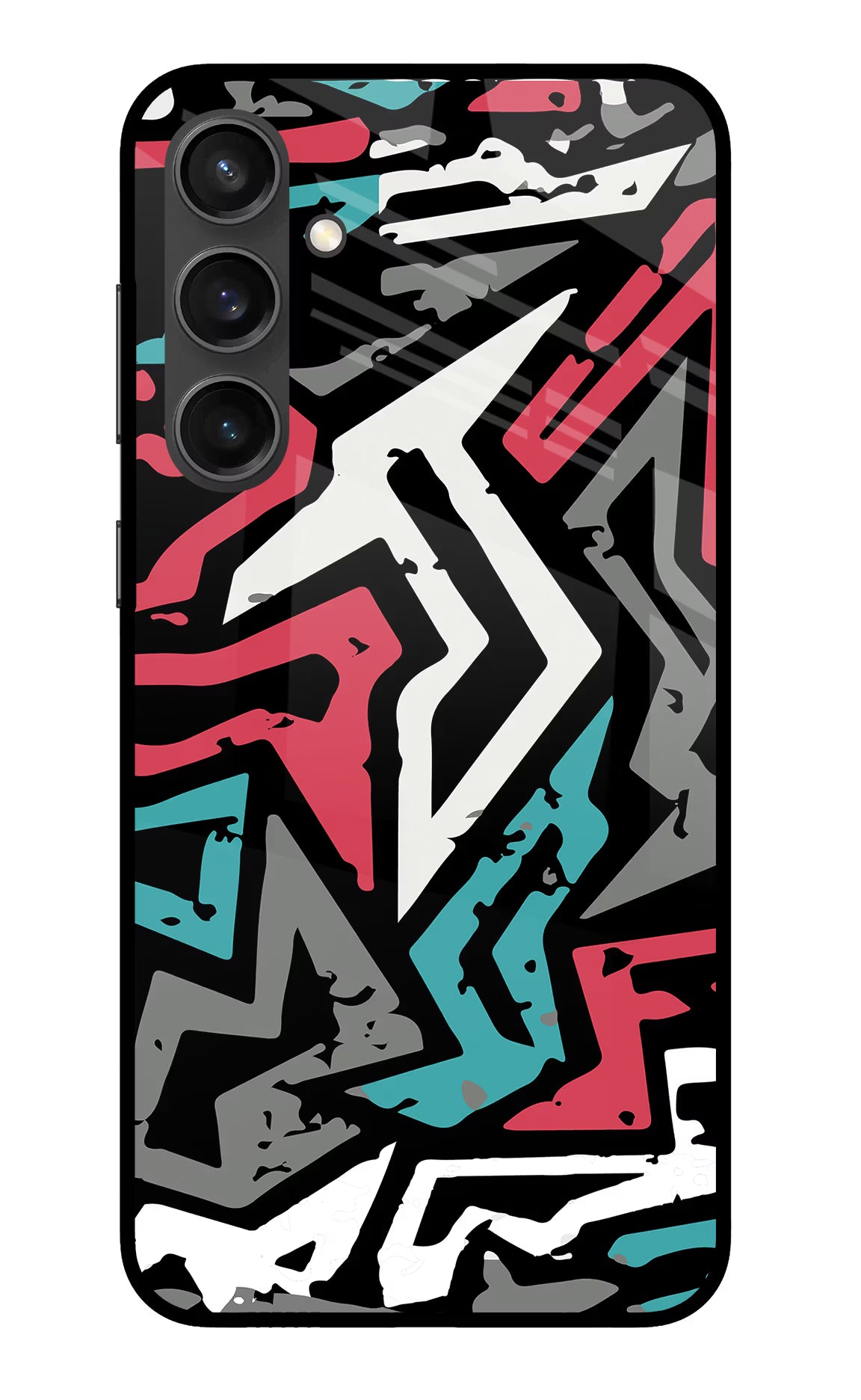 Geometric Graffiti Samsung S23 FE 5G Glass Case Back Cover by Casekaro