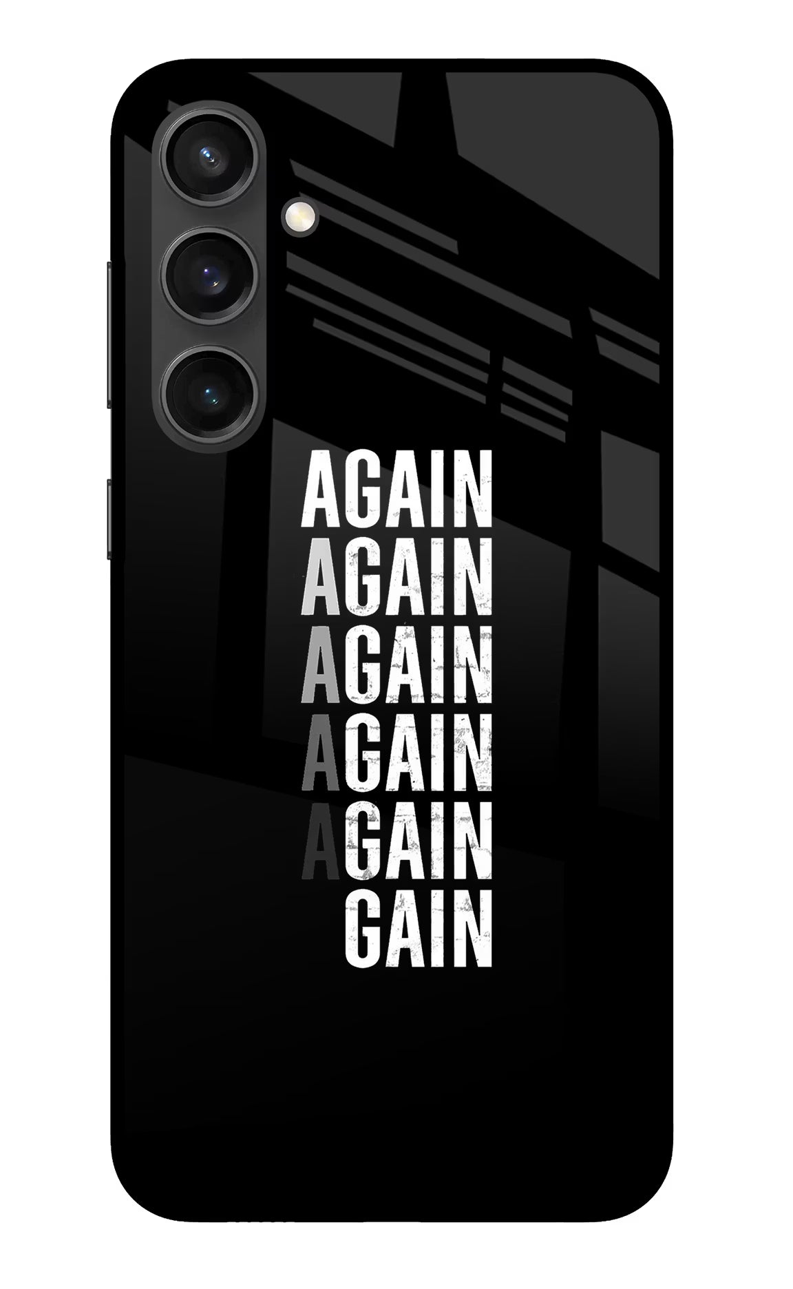 Again Again Gain Samsung S23 FE 5G Glass Case Back Cover by Casekaro