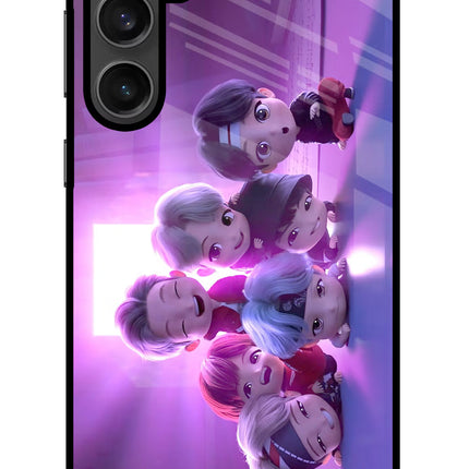 BTS Chibi Samsung S23 FE 5G Glass Case