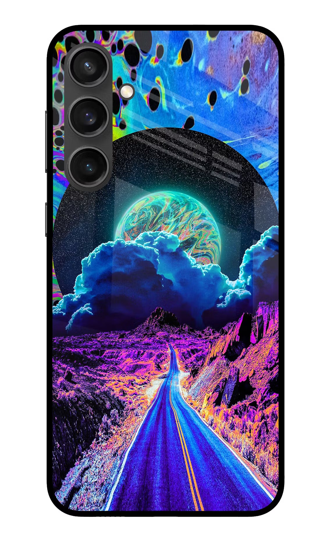 Psychedelic Painting Samsung S23 FE 5G Glass Case Back Cover by Casekaro