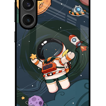 Cartoon Astronaut Samsung S23 FE 5G Glass Case
