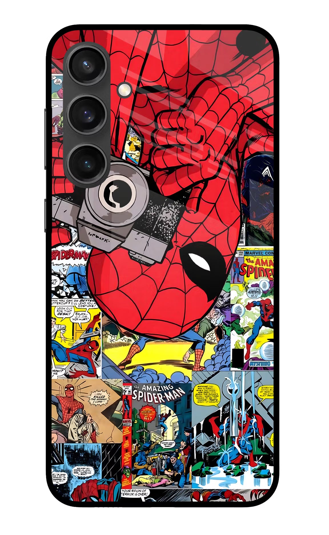Spider Man Samsung S23 FE 5G Glass Case Back Cover by Casekaro