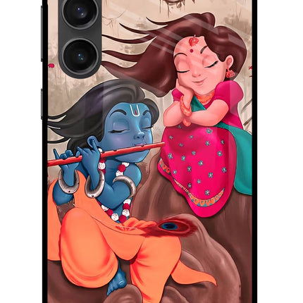 Radhe Krishna Samsung S23 FE 5G Glass Case Back Cover by Casekaro