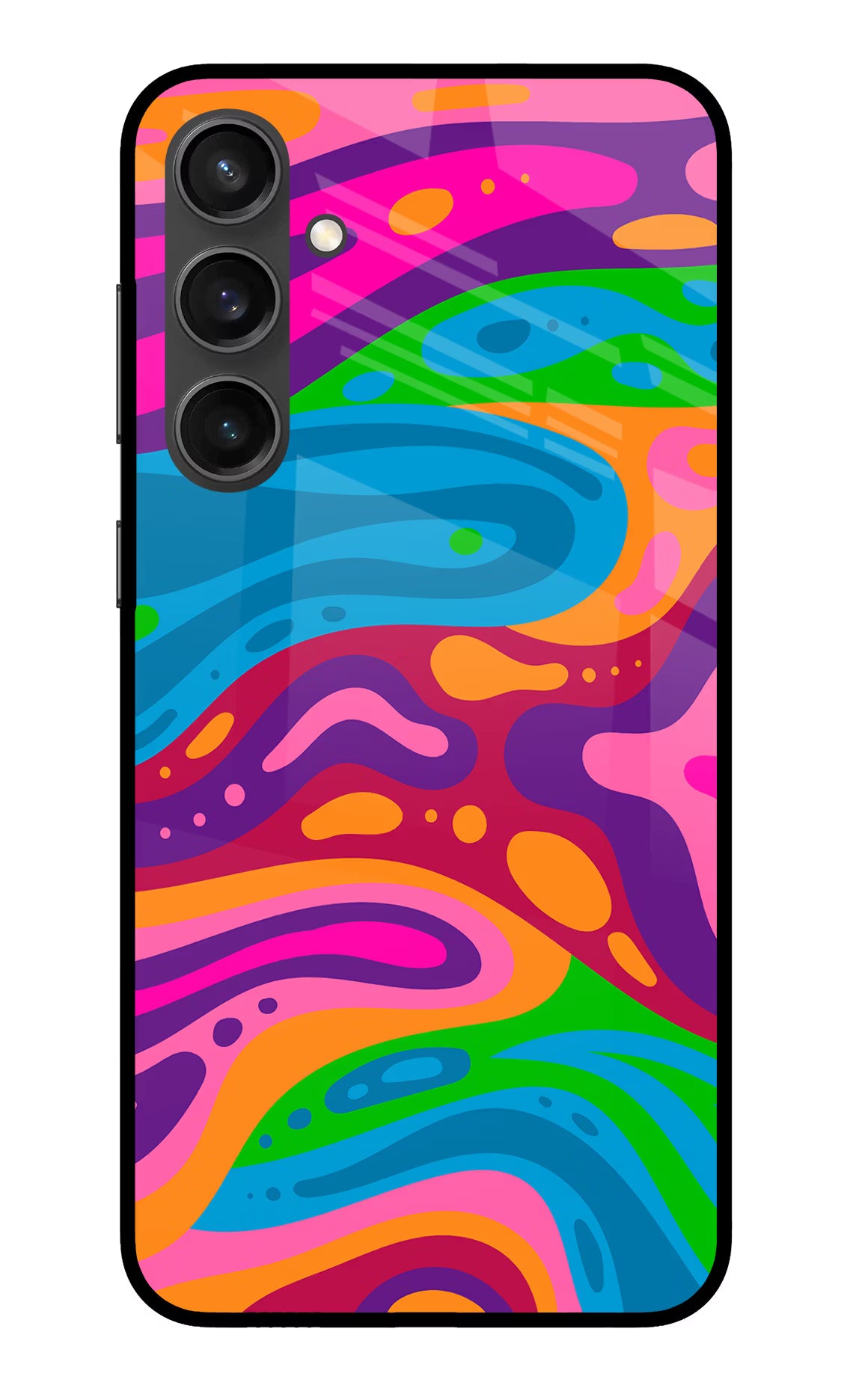 Trippy Pattern Samsung S23 FE 5G Glass Case Back Cover by Casekaro