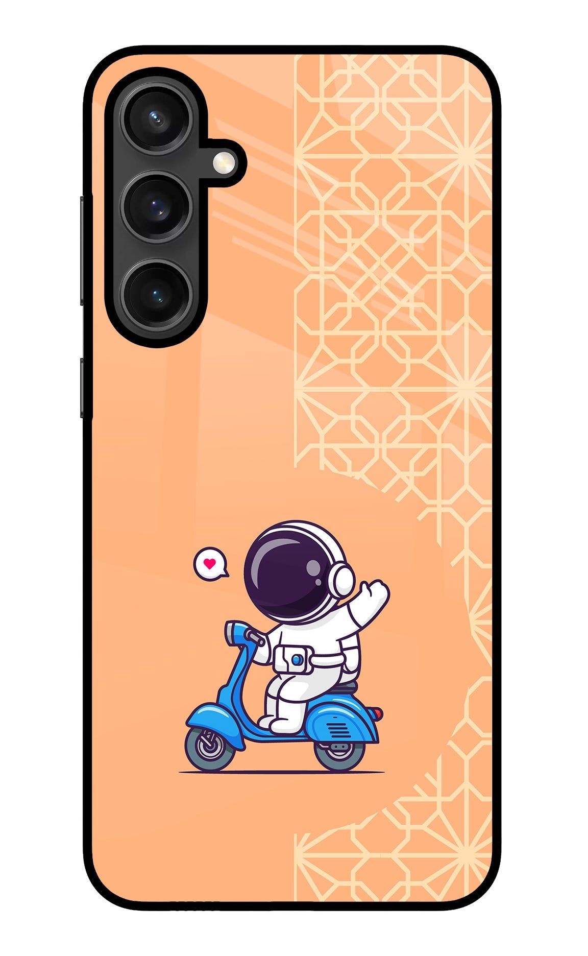 Cute Astronaut Riding Samsung S23 FE 5G Glass Case